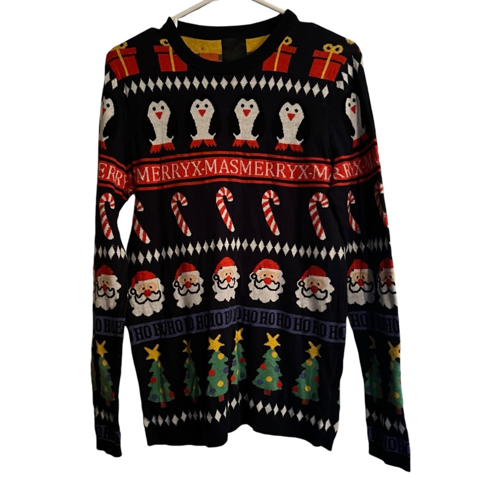 H&M Christmas Print Long Sleeve Sweater Size S